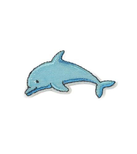 Aufnäher zum Aufbügeln, Delfin, Pailletten, 3,5 cm x 5,5 cm von MYMERCERIE