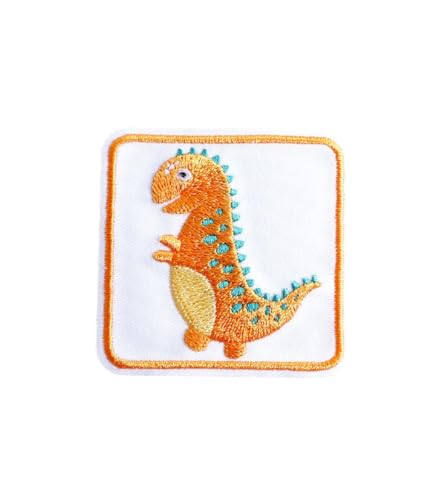 MYMERCERIE Aufnäher zum Aufbügeln, niedliche Tiere, Dinosaurier, Orange, 5 cm x 5 cm, 3 Stück von MYMERCERIE