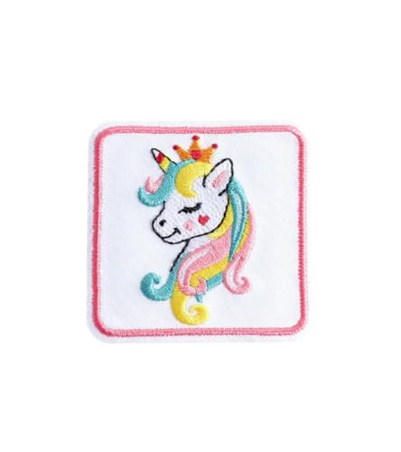 MYMERCERIE Aufnäher zum Aufbügeln, niedliche Tiere, Einhorn, 5 cm x 5 cm, 3 Stück von MYMERCERIE