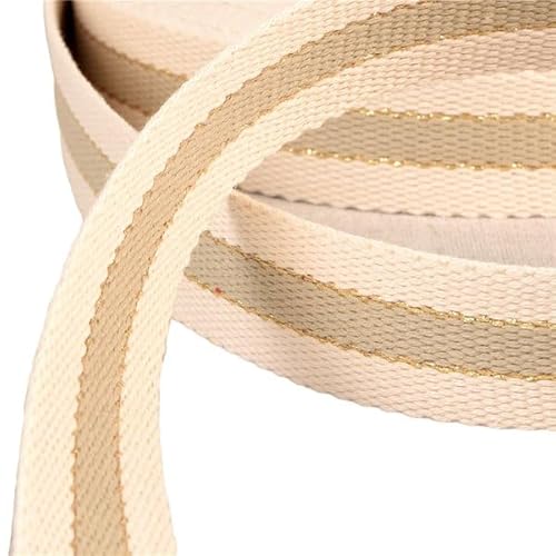 MYMERCERIE Gurtband, 3 Streifen, Metalldraht, 100 % Baumwolle, 30 mm, Taupe, Meterware von MYMERCERIE