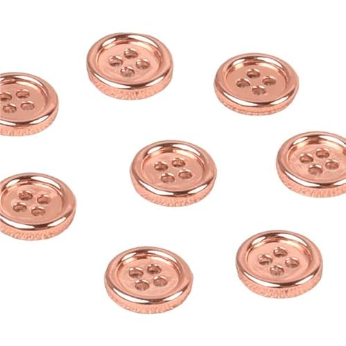 MYMERCERIE Set mit 6 Knöpfen aus Legierung, 4 Löcher, 10 mm, Roségold von MYMERCERIE