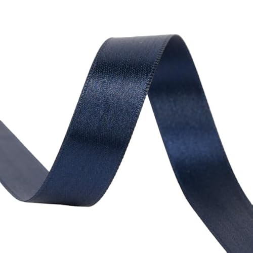 Rolle mit 40 m Satinband, doppelseitig, hergestellt in Frankreich, marineblau – Größe 15 mm von MYMERCERIE