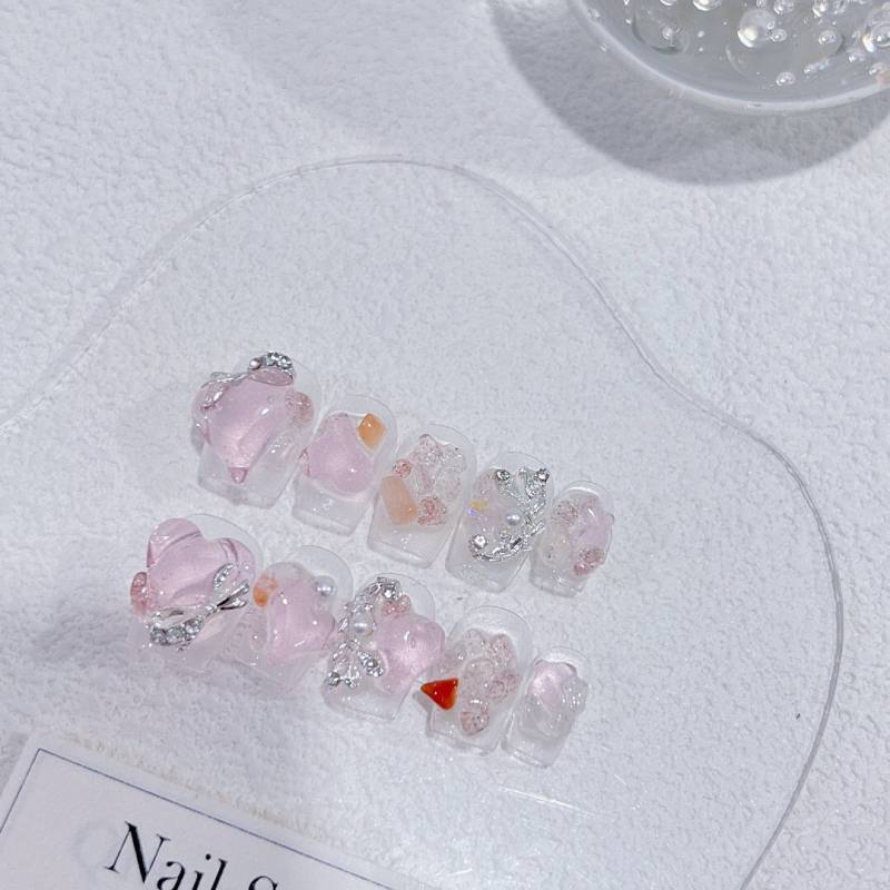 Ruby Kiss Press On Nails Manicure/ Reusable/ Square Shape 18mm von MYNAILPRESS