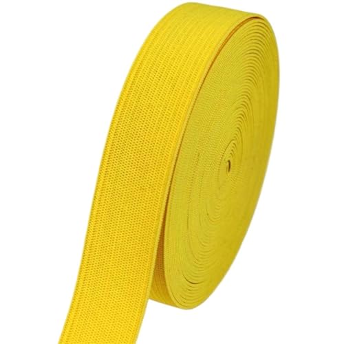 MYOND Elastisches Band 2/5/10M 2CM Bunte Flache Gummibänder Hohe Elastische Latex Gestrickte Dicke Gummi Seil Band DIY Kleidungsstück Hosen Nähen Zubehör(Pale Yellow,10M_20MM) von MYOND