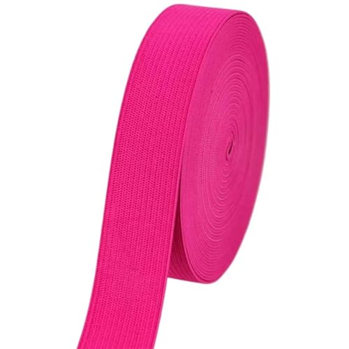 MYOND Elastisches Band 2/5/10M 2CM Bunte Flache Gummibänder Hohe Elastische Latex Gestrickte Dicke Gummi Seil Band DIY Kleidungsstück Hosen Nähen Zubehör(Rose red,10M_20MM) von MYOND