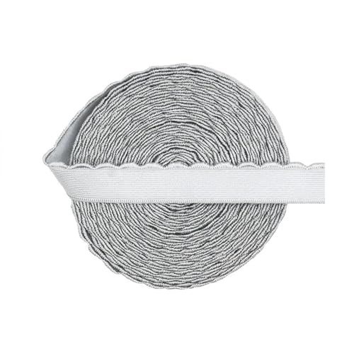 MYOND Elastisches Band 2 5 10 Yard 3/8" 1/2" 10mm 13mm Plüsch BH Träger Gummiband Nylon Schulterband Unterwäsche Dessous DIY Nähbesatz(Silver Grey,2 Yards_13MM) von MYOND