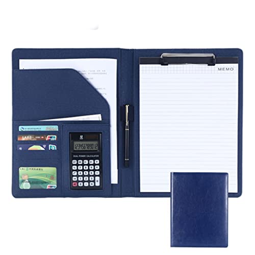 MYRDBT Schreibmappe A4, PU-Leder A4 Klemmbrett Business Portfolio Padfolio mit Schreibblock Kartenhalter für Meetings und Interviews von MYRDBT