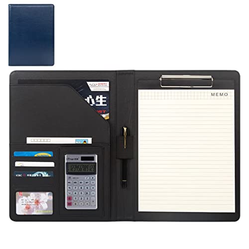 MYRDBT Schreibmappe A4, Padfolio-Klemmbrett mit Aufbewahrungsmappe mit nachfüllbarem A4-PU-Leder für Business-Studenten, Büro, Krankenschwester, Vorstellungsgespräch, Lebenslauf, Training von MYRDBT