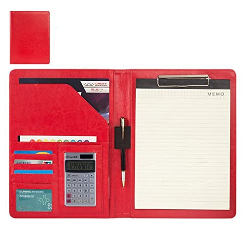 MYRDBT Schreibmappe A4, Padfolio-Klemmbrett mit Aufbewahrungsmappe mit nachfüllbarem A4-PU-Leder für Business-Studenten, Büro, Krankenschwester, Vorstellungsgespräch, Lebenslauf, Training von MYRDBT