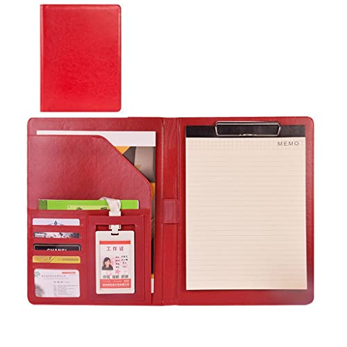 MYRDBT Schreibmappe A4, Padfolio-Klemmbrett mit Aufbewahrungsmappe mit nachfüllbarem A4-PU-Leder für Business-Studenten, Büro, Krankenschwester, Vorstellungsgespräch, Lebenslauf, Training von MYRDBT