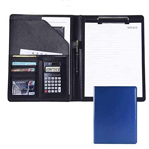 MYRDBT Schreibmappe A4, Portfolio Binder Ordner Lagerung Zwischenablage Padfolio Mit Nachfüllbarem Liniertem Notizblock Für Schule Seitliche Riemen Dokument Organizer von MYRDBT