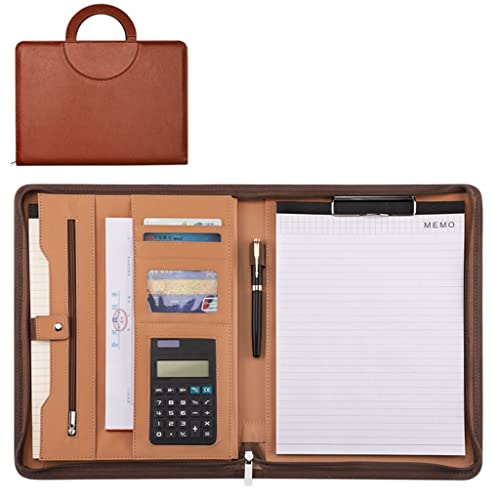 MYRDBT Schreibmappe A4, Portfolio mit Griff und Reißverschluss, Schreibmappe, A4, Klemmbrett, Laptop-Hülle, Organizer für Geschäftsdokumente, Geschenk für Frauen von MYRDBT