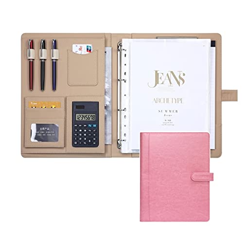 Schreibmappe A4, Padfolio Portfolio Ordner Klemmbrett Kunstleder Büro Konferenz Klemmbretter Dokument Organizer mit Taschen für Männer Frauen von MYRDBT