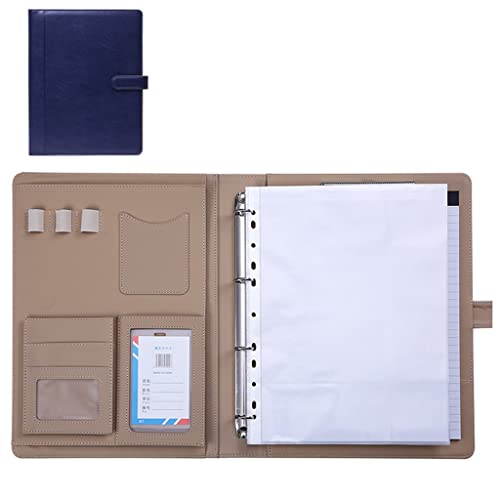 Schreibmappe A4, Portfolio Binder Padfolio PU Leder Padfolio Ordner Professioneller Business Organizer Für A4 Brief/Notizblock Geschenk Für Männer von MYRDBT