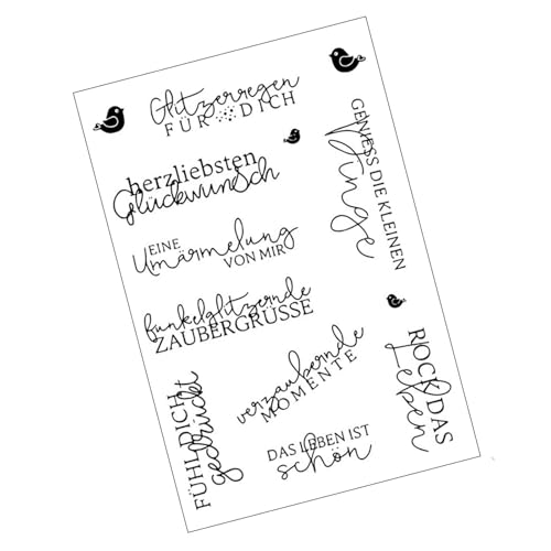 Stempel,Silikonstempel sprüche deutsch, Silikon Clear Stamps für DIY Scrapbooking Fotoalbum Dekoratives Papier Basteln von MYSUNBAR