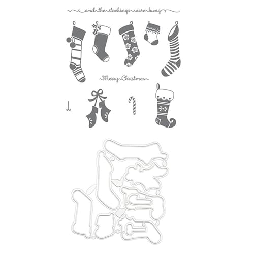 Weihnachtsstrümpfe Durchsichtige Stempel Und Stanzformen Für Die Kartenherstellung DIY-Metallstanzungen Socken Silikonstempel Scrapbooking Kunsthandwerk von MYSUNBAR