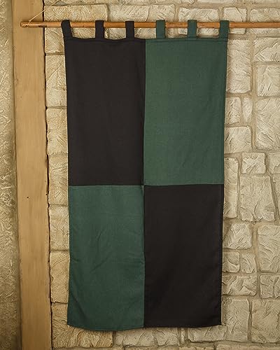 MYTHOLON Große schwarz/grün Standarte, Banner, Fahne aus Baumwoll, mit Schlaufen, 160cm x 75cm, Mittelalter, LARP, Rollenspiele von MYTHOLON