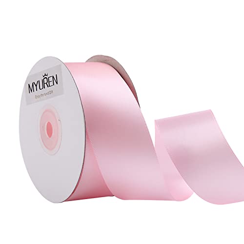 22.5m Doppelseitiges Satinband Rosa 38mm Seidenband für Hochzeitsdekoration, Geschenkverpackungen, Partygeschenk, Bastelbedarf, Schleifen, Blumenstrauß von MYUREN