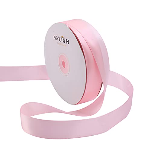 45m Doppelseitiges Satinband Rosa 16mm Seidenband für Hochzeitsdekoration, Geschenkverpackungen, Partygeschenk, Bastelbedarf, Schleifen, Blumenstrauß von MYUREN