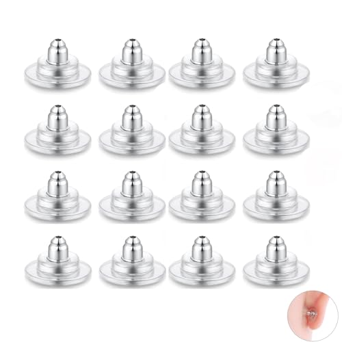 60 Stück Ohrring Stopper Ohrstecker Schnalle Universal Ohrring Sicherheit Kugel Ohrstecke,Klar Gummi Ohrring Rücken Kupplung für Damen Verschluss Ohrring Stopper von MZOYOURO