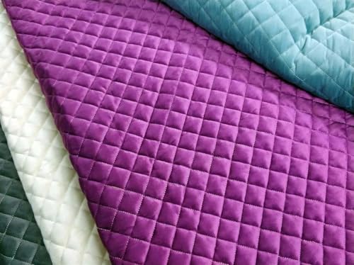 Gesteppter Baumwollstoff 280 cm breiter Seidensamt-Steppstoff aus Sandwich-Baumwolle for Sofas, verdickter rutschfester Sandwich-Baumwollstoff for Sofakissen Warmes Steppfutter(Eggplant skin purple,28 von MZPOZB