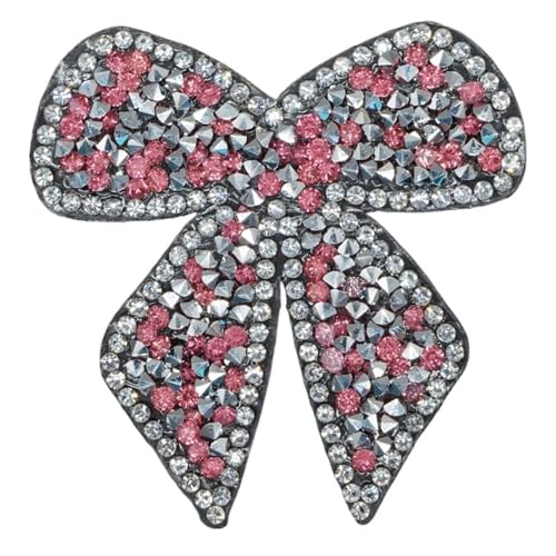 Perlenaufnäher für Kleidung 5 stücke 10 Farben Kristall Strass Bowknot Eisen Auf Patches Applique for Kleidung Schuh Tasche Aufkleber Streifen Kleidung Aufkleber 6CM * 6CM Perlen Aufnäher(Color-1) von MZPOZB