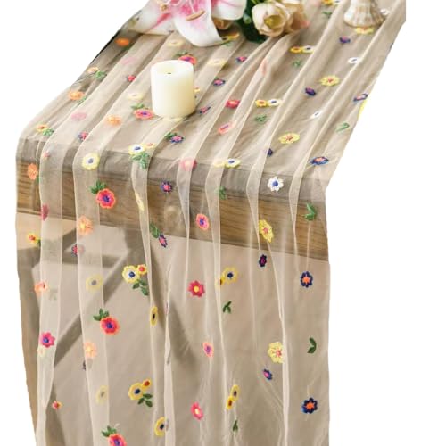 MZRAN Elegante Spitzentischdecke mit Blumenmuster, lichtbeständig, Polyestergewebe, rechteckige Tischdekoration, dekorative Party-Tischdecke MZRAN Elegante Spitzentischdecke mit Blumenmuster, lichtbeständig, Polyestergewebe, rechteckige Tischdekoration, dekorative Party-Tischdecke von MZRAN