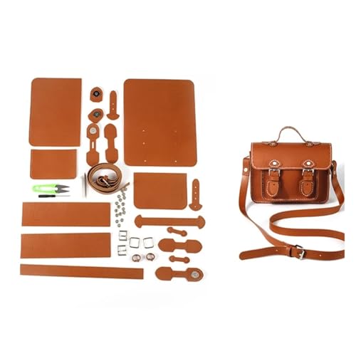 DIY-Ledertaschen-Bausatz Handgemachte quadratische Tasche DIY Zubehör Tasche DIY Tasche Material Kit DIY Tasche Zubehör handgemachte Tasche Leder Geldbörse Herstellungsset Handgefertigte(Brown) von MZSKLW