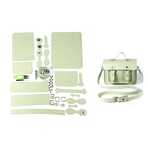 DIY-Ledertaschen-Bausatz Handgemachte quadratische Tasche DIY Zubehör Tasche DIY Tasche Material Kit DIY Tasche Zubehör handgemachte Tasche Leder Geldbörse Herstellungsset Handgefertigte(Green) von MZSKLW