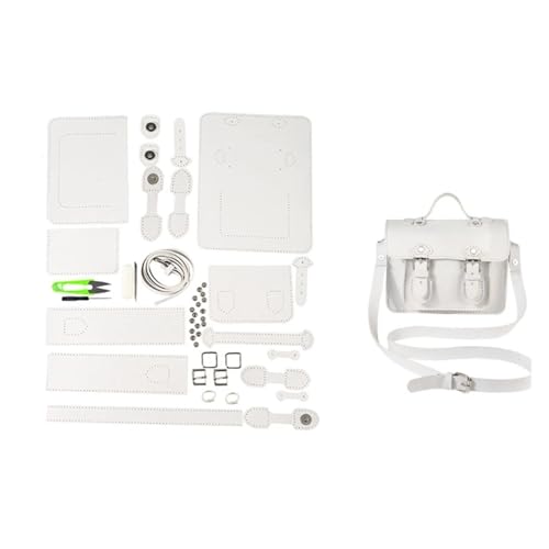 DIY-Ledertaschen-Bausatz Handgemachte quadratische Tasche DIY Zubehör Tasche DIY Tasche Material Kit DIY Tasche Zubehör handgemachte Tasche Leder Geldbörse Herstellungsset Handgefertigte(White) von MZSKLW