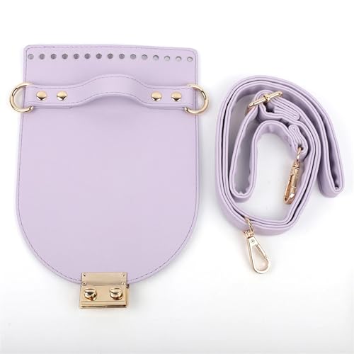 MZSKLW DIY-Ledertaschen-Bausatz Handgemachte Ledertasche Set Nähen Tasche Lederbezug mit Löchern Taschengurt DIY Zubehör for Stricken Rucksack Frauen Handtasche Herstellungsset Handgefertigte(Purple) von MZSKLW