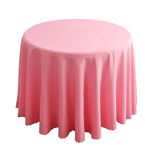 MZSKLW Runde Tischdecke 160CM Runde Tischdecke Einfarbig Tischdecke for Wohnkultur Tischdecken Waschbar Hochzeit Party Bankett Tischdecken Tischdecke Outdoor(Pink) von MZSKLW