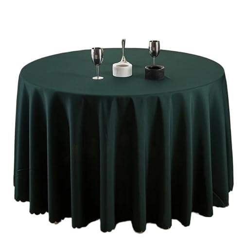 MZSKLW Runde Tischdecke Hochzeit Dekorative Tischdecke Runde Tischdecken Esstisch Abdeckung Geburtstag Bankett Dekor Hause Esstisch Abdeckung Tischdecke Outdoor(Deep Green,280cm Round) von MZSKLW