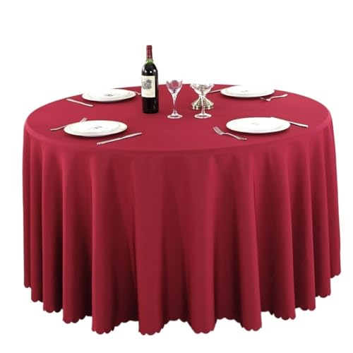 MZSKLW Runde Tischdecke Hochzeit Dekorative Tischdecke Runde Tischdecken Esstisch Abdeckung Geburtstag Bankett Dekor Hause Esstisch Abdeckung Tischdecke Outdoor(Light red,160cm Round) von MZSKLW