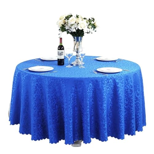 MZSKLW Runde Tischdecke Polyester-Tischdecke, Hotel-Hochzeitsbankett-Party-Dekoration, runde Tischdecken, Tischauflagen, Heimdekoration Tischdecke Outdoor(Blue1,200cm Round) von MZSKLW