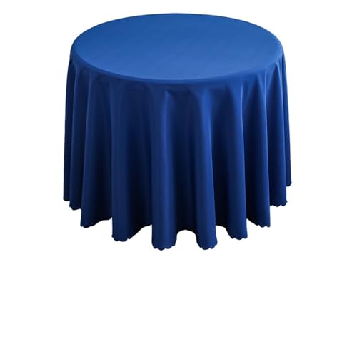 MZSKLW Runde Tischdecke Runde Tischdecke aus Polyester, waschbar, solide Tischdecke for Hochzeit, Party, Bankett, Zuhause, geeignet for runde Tische von 150–160 cm Tischdecke Outdoor(Blue1) von MZSKLW