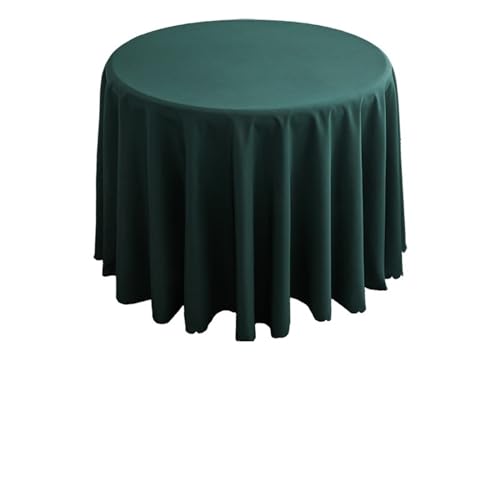 MZSKLW Runde Tischdecke Runde Tischdecke aus Polyester, waschbar, solide Tischdecke for Hochzeit, Party, Bankett, Zuhause, geeignet for runde Tische von 150–160 cm Tischdecke Outdoor(Dark Green) von MZSKLW