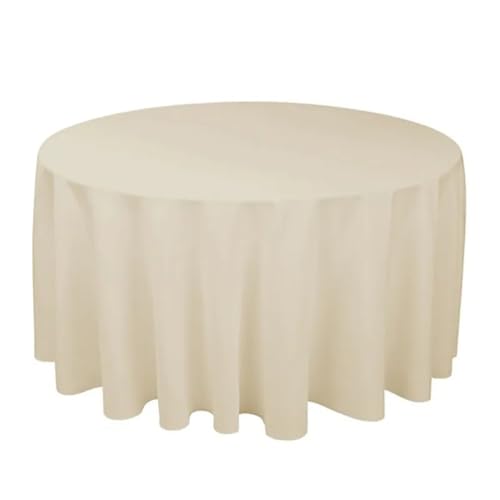 MZSKLW Runde Tischdecke Runde Tischdecke aus Polyester, waschbar, solide Tischdecke for Hochzeit, Party, Bankett, Zuhause, geeignet for runde Tische von 150–160 cm Tischdecke Outdoor(Deep Champagne) von MZSKLW