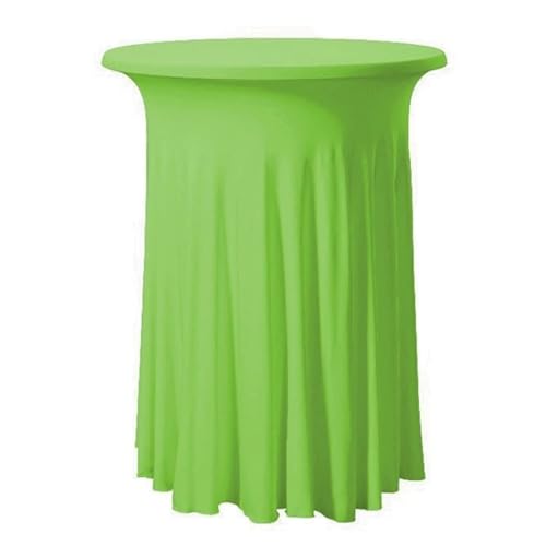 MZSKLW Runde Tischdecke Runde gerüschte elastische Spandex-Tischdecke, Stretch-Rock, Tischdecke, Cocktail-Tischwäsche, Hotel-Party, Hochzeitsdekoration Tischdecke Outdoor(Green3,80cmRoundx110cmHigh) von MZSKLW