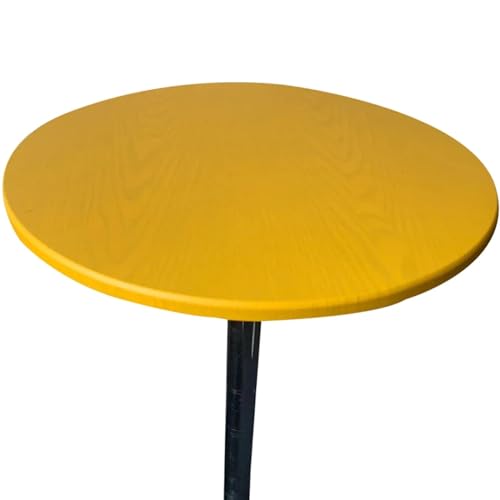 Runde Tischdecke 1 stücke Runde Elastische Tisch Abdeckung Schutz Tuch Wasserdichte Polyester Tischdecke Catering Ausgestattet Tisch Abdeckung Mit Elastischen Eingefasst Tischdecke Outdoor(Yellow,90cm von MZSKLW