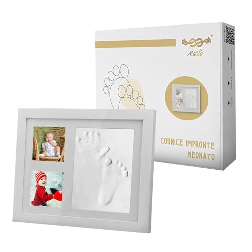 Baby Footprints Frame Clay Kit Hände und Füße des Kindes in Clay Geschenkideen Mutter Geburtstag Taufe Baby Geburt Baby Baby Kind Tisch und Wand Fotorahmen von MaCla