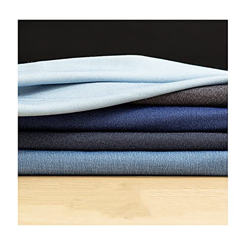 Baumwollgewaschener Jeansstoff Denim Quilting Stoff Weiches Material für Jeans, Kleid, T-Shirt Und Patchwork Lot Kleidung Nähen (Breite: 148 cm)(Size:150x148 cm,Color:Blau) von MaJu