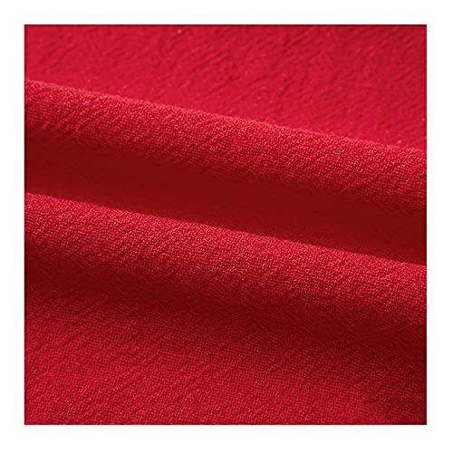 MaJu Baumwoll- und Leinenstoff 12 Farben Handarbeiten Aus Natürlichem Leinen Bequem und Atmungsaktiv für Dekoration, Basteln Und Kleidung,Breite 130 cm(Color:rot) von MaJu