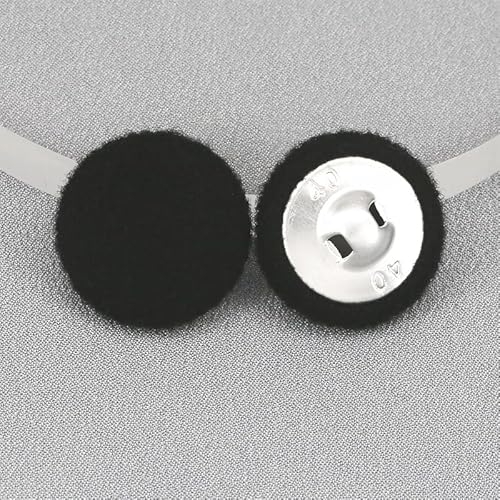 Knöpfe, Jeansknöpfe, 20 Stück 15–38 mm großes Nähset mit runden, mit Samtstoff überzogenen Knöpfen mit Metallschäften, bunte Stoffknöpfe for Nähbegeisterte(Black,35mm 20PCS) von MaRxan