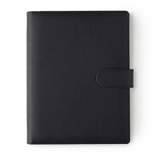 Mal Paper Agenda Cover – Schwarz A5 Ringbuch-Einband – Personalisieren Sie Organizer Planer Einband – 6 Ringe Notizbuch Binder PU-Leder Einband – nachfüllbarer Ordner von Mål Paper