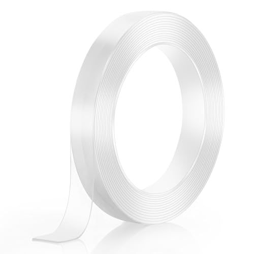 5m Doppelseitiges Klebeband Extra Stark,Mabor Wiederverwendbar Nano Tape Abnehmbar Doppelseitiges Klebeband Transparent Spurloses Double Sided Tape Klebeband Doppelseitig für Fotorahmen Küche Teppich von Mabor