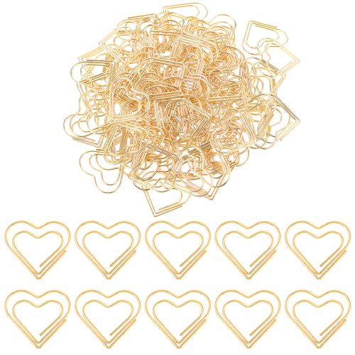 Mabor 100 Stück Büroklammern Herz Gold, Motiv Kreative Wachssiegel Wäscheklammer Eine Heart Paper Clips Cute Stationery Herzform Geeignet Zum Dekorieren Von Hochzeitspostkarten Schulbürobedarf von Mabor