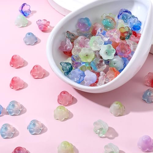 Mabor 100 Stück Cute Maiglöckchen Perlen für Armbänder Multicolor Glas Perlen Anhänger Blumen Beads for Jewellery Making für DIY Armbänder Halsketten Ohrringe Schmuckherstellung Mabor 100 Stück Cute Maiglöckchen Perlen für Armbänder Multicolor Glas Perlen Anhänger Blumen Beads for Jewellery Making für DIY Armbänder Halsketten Ohrringe Schmuckherstellung von Mabor