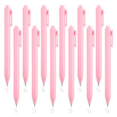 Mabor 12 Stück Rosa Kugelschreiber Aesthetic Pink Aesthetic Office Inky Stift Schwarzer Gel Neutrale Stifte Ausgefallener Rollerball Stift Schnell Trocknende Tinte Süße für Das Lernen Im Büro von Mabor