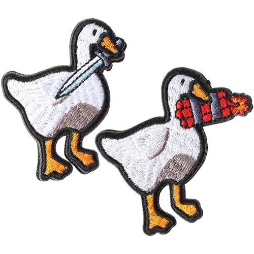 Mabor 2Pcs Lustige Enten Taktischer Lustig Klett Patches Aufnäher für Kleidung Bestickt Patch mit Sprengstoff Messer Patch Meme Patch für Rucksäcke Hüte Jacken Jeans von Mabor